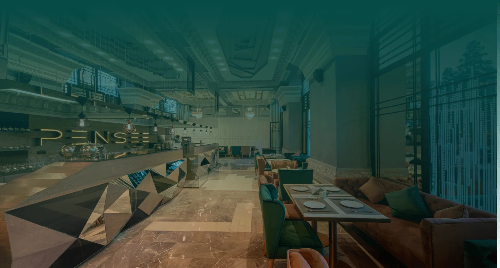 The dining room at Pensée in Marrakech