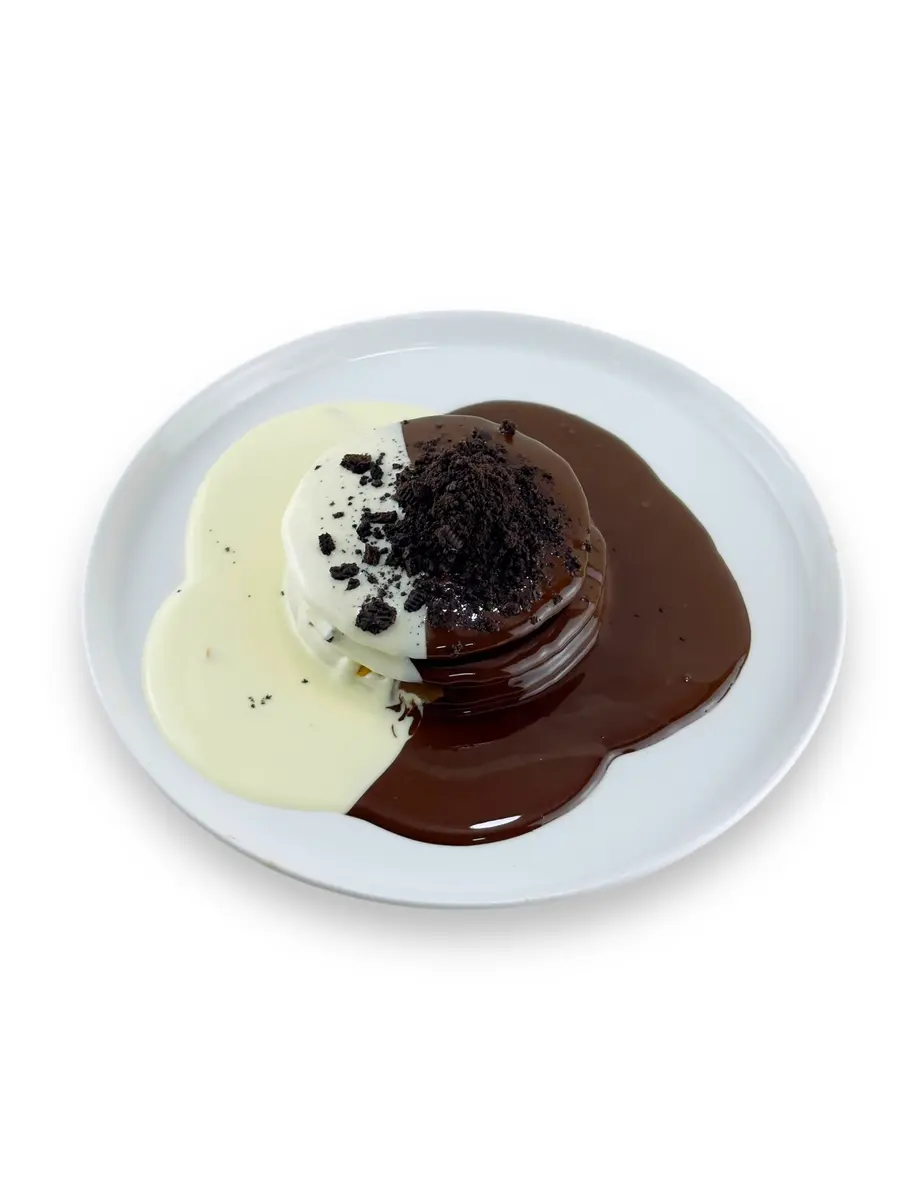 Pancakes chocolat noir et blanc