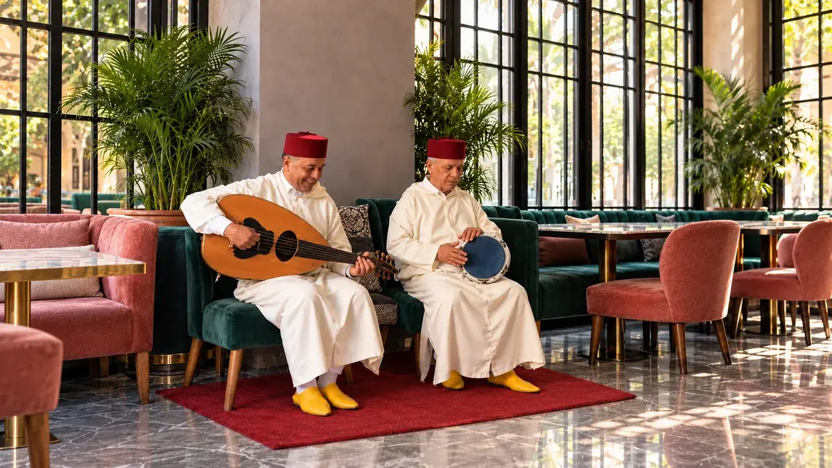 Duo de oud et percussions dans le cadre de Pensée
