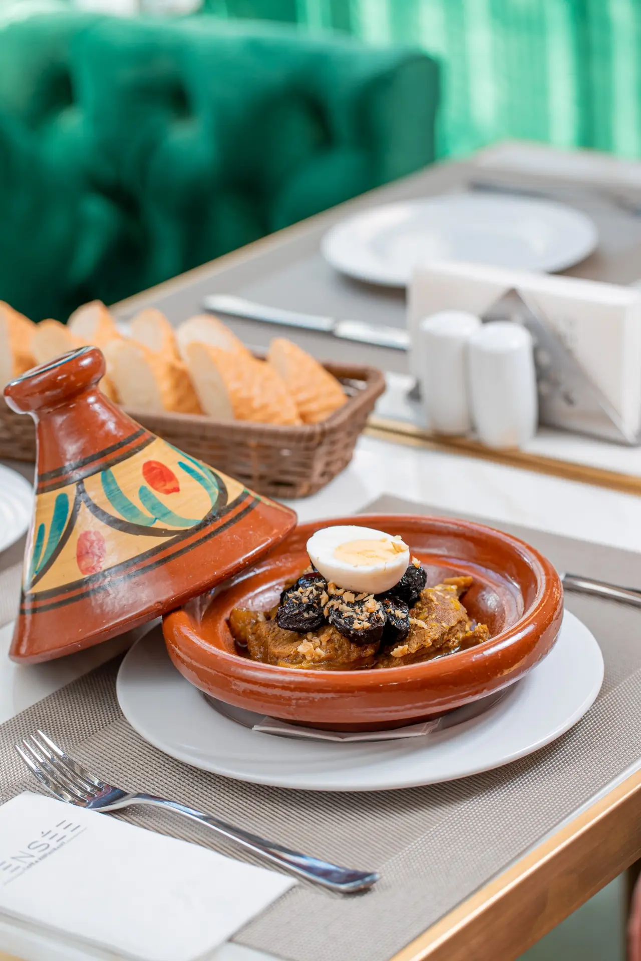 Tagine served at Pensée restaurant in Marrakech