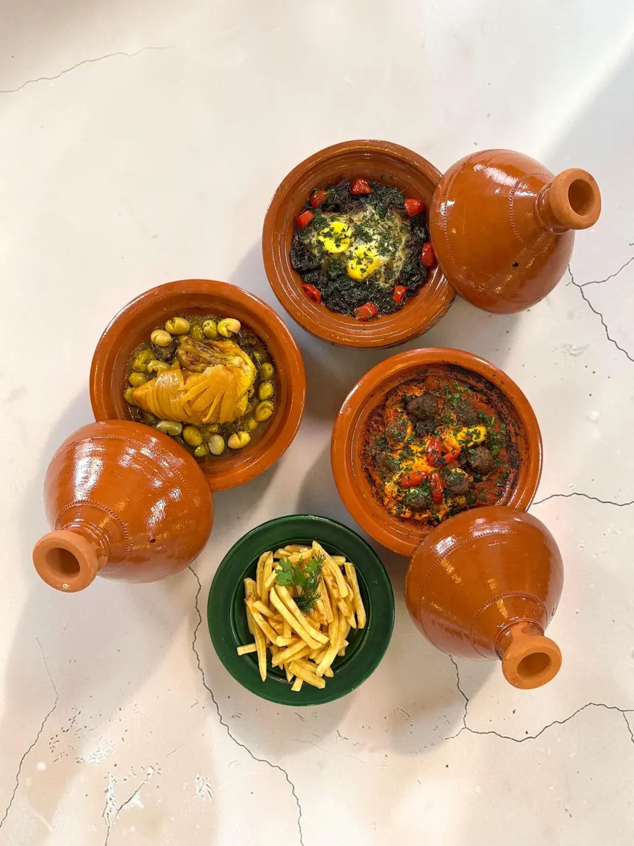 Selection of tagines from the lunch menu at Pensée